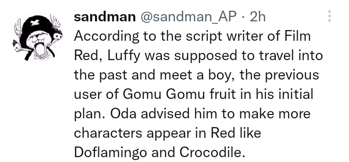 Oda Advice One piece script writer Luffy was supposed to travel into the past to meet Gomu Gomu Users 