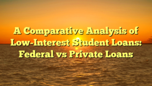 A Comparative Analysis of Low-Interest Student Loans: Federal vs Private Loans